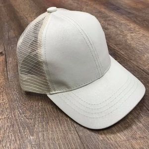 C.C Kids White Glitter PonyCap